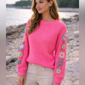 Zaful Retro Granny Square Sweater